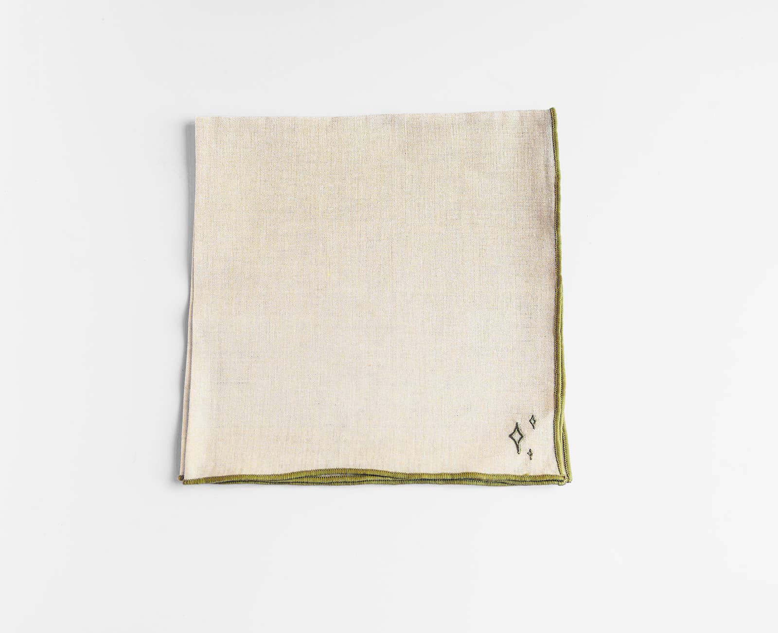 Linen Napkin - Dark Green Trim