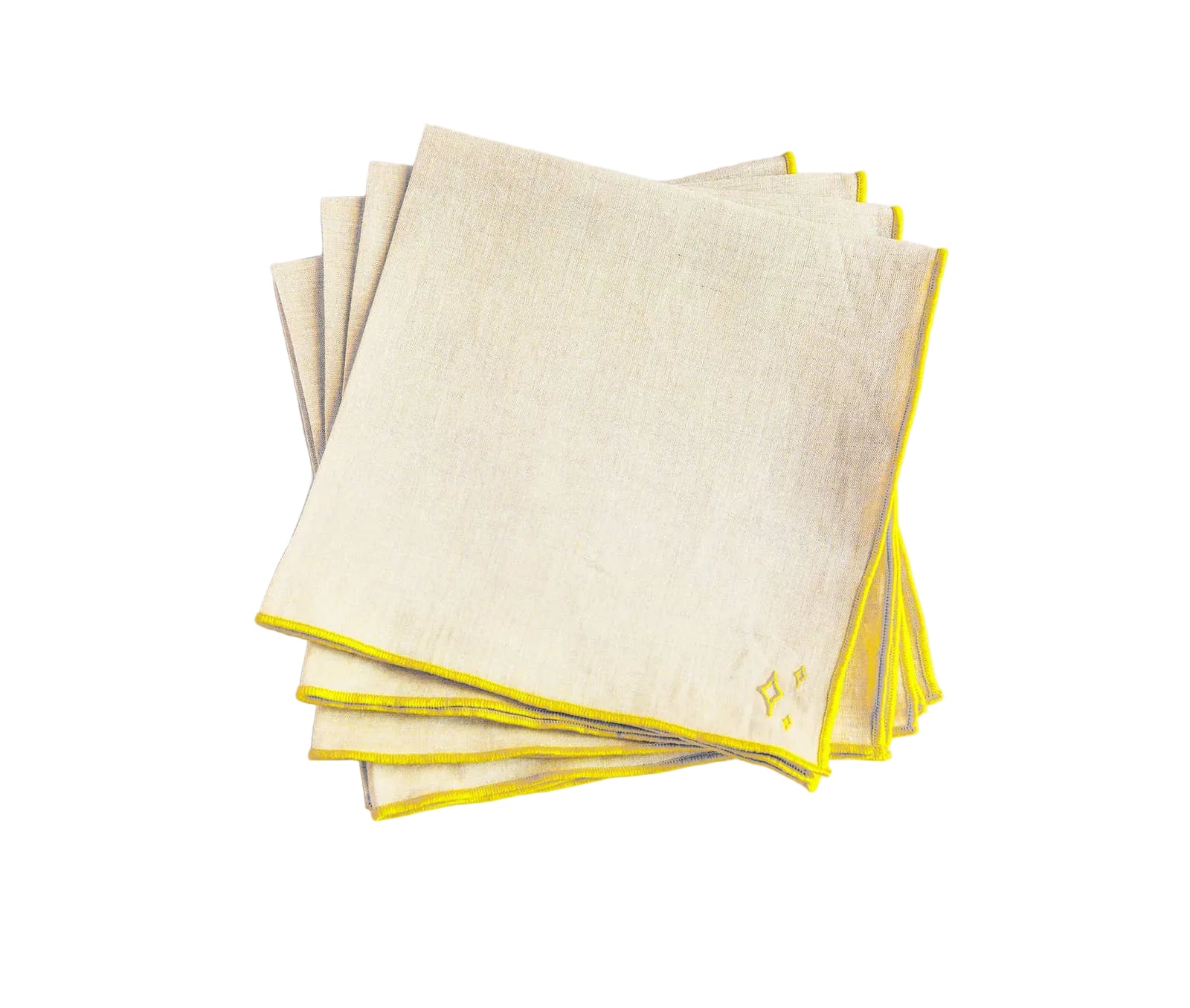 Linen Napkin - Yellow Trim