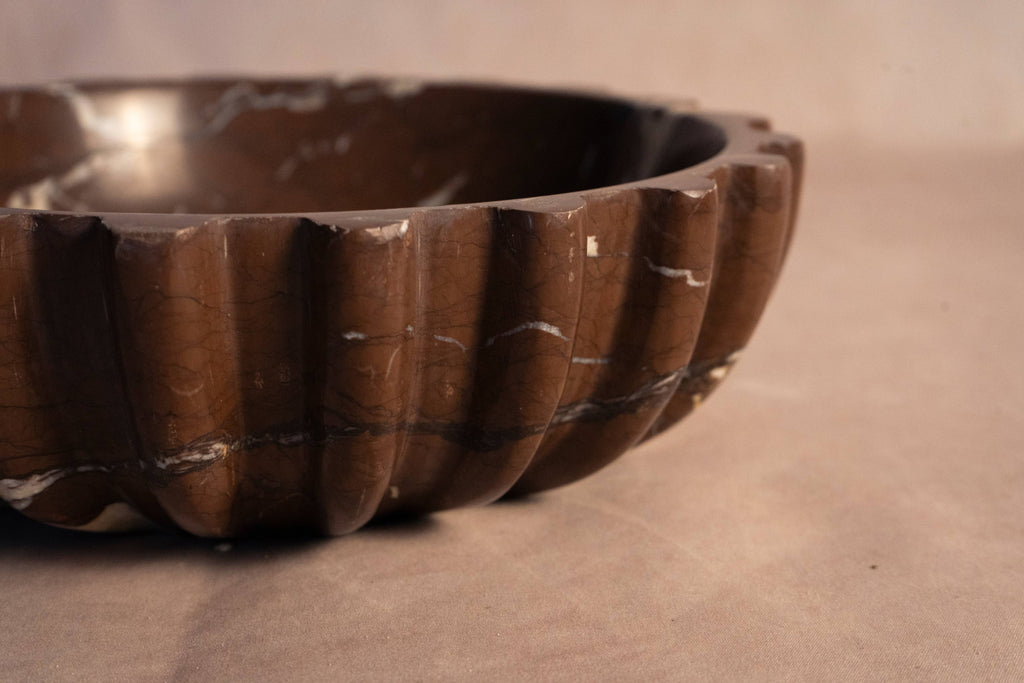 Signature Pleated Bowl - Chocolate Marble