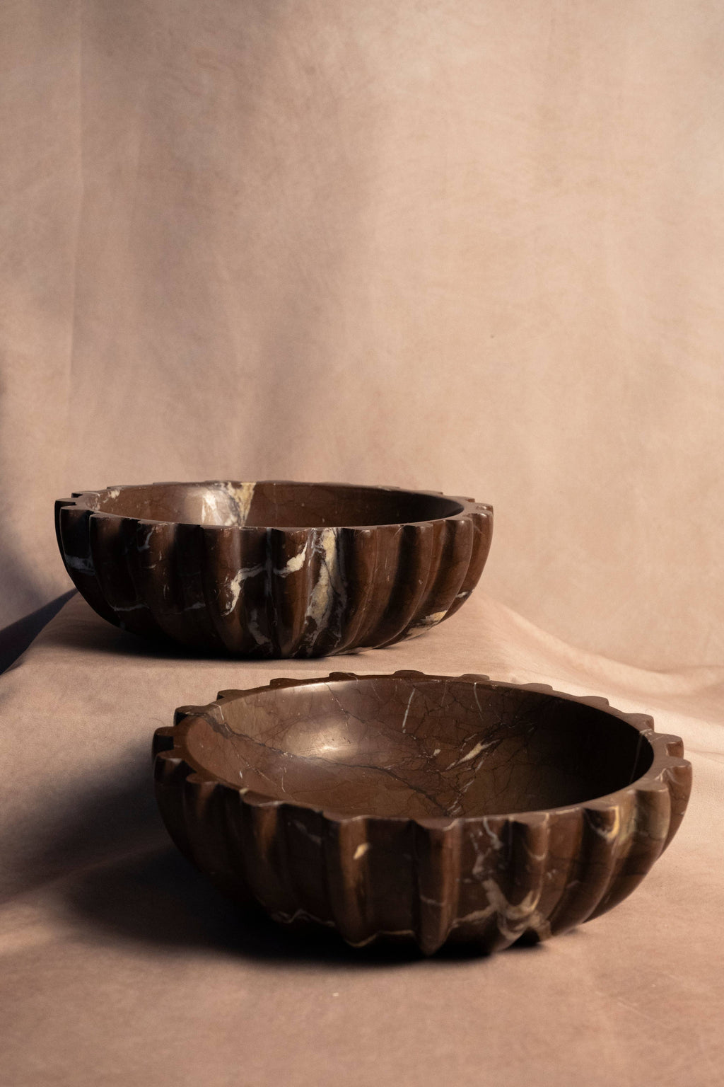 Signature Pleated Bowl - Chocolate Marble
