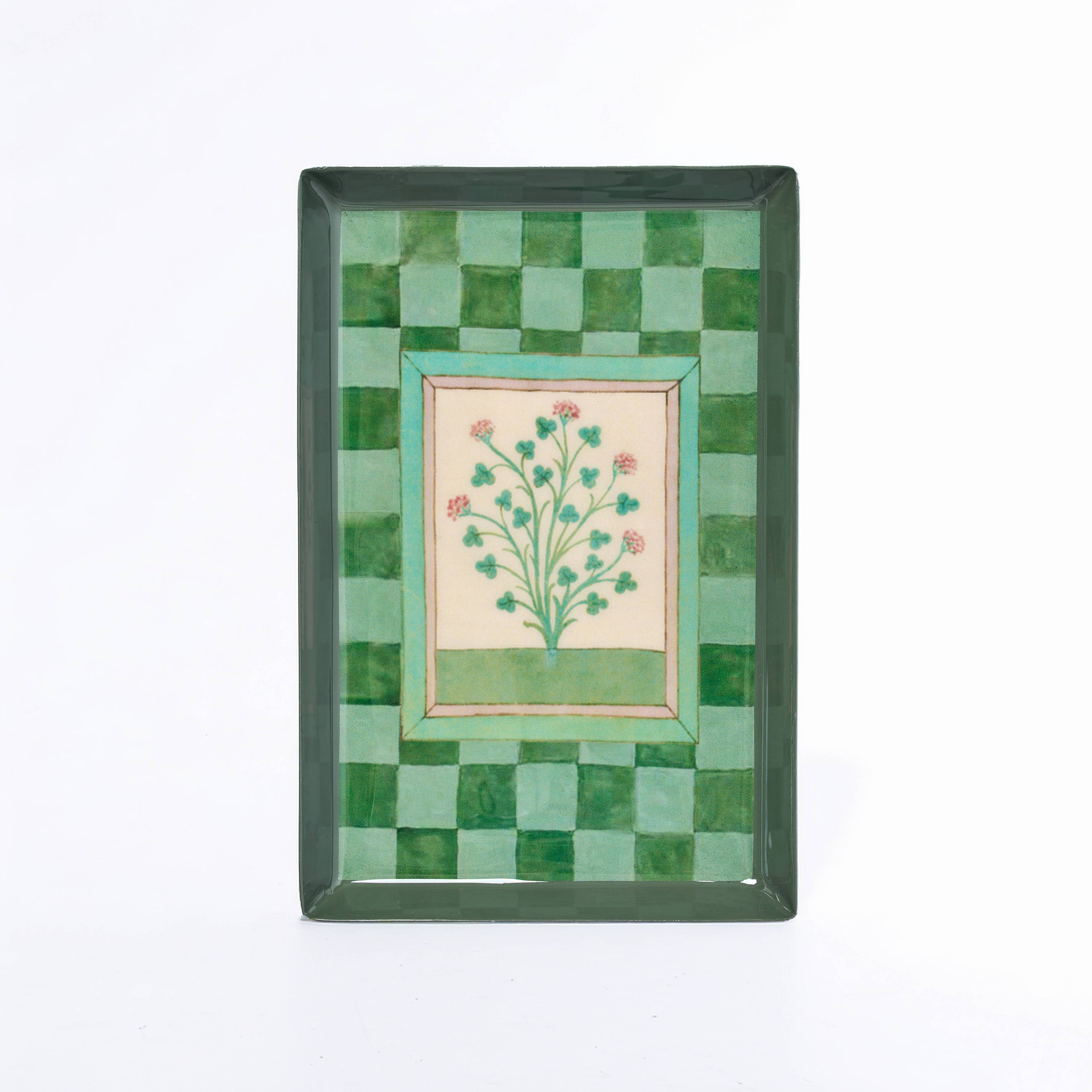 Rectangular Enamel Tray - Green