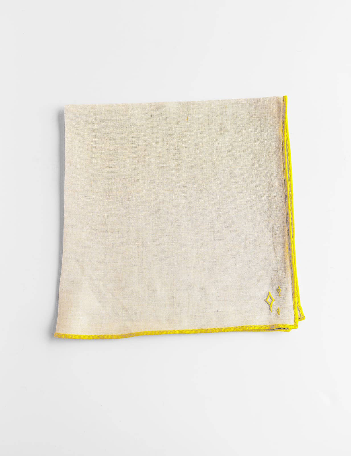 Linen Napkin - Yellow Trim