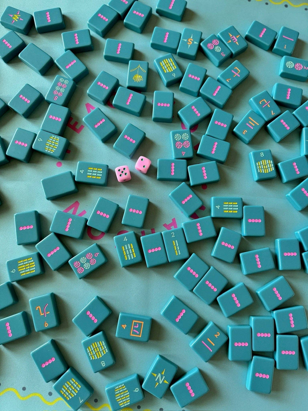 Mahjong Tiles - Totally Teal