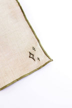 Linen Napkin - Dark Green Trim