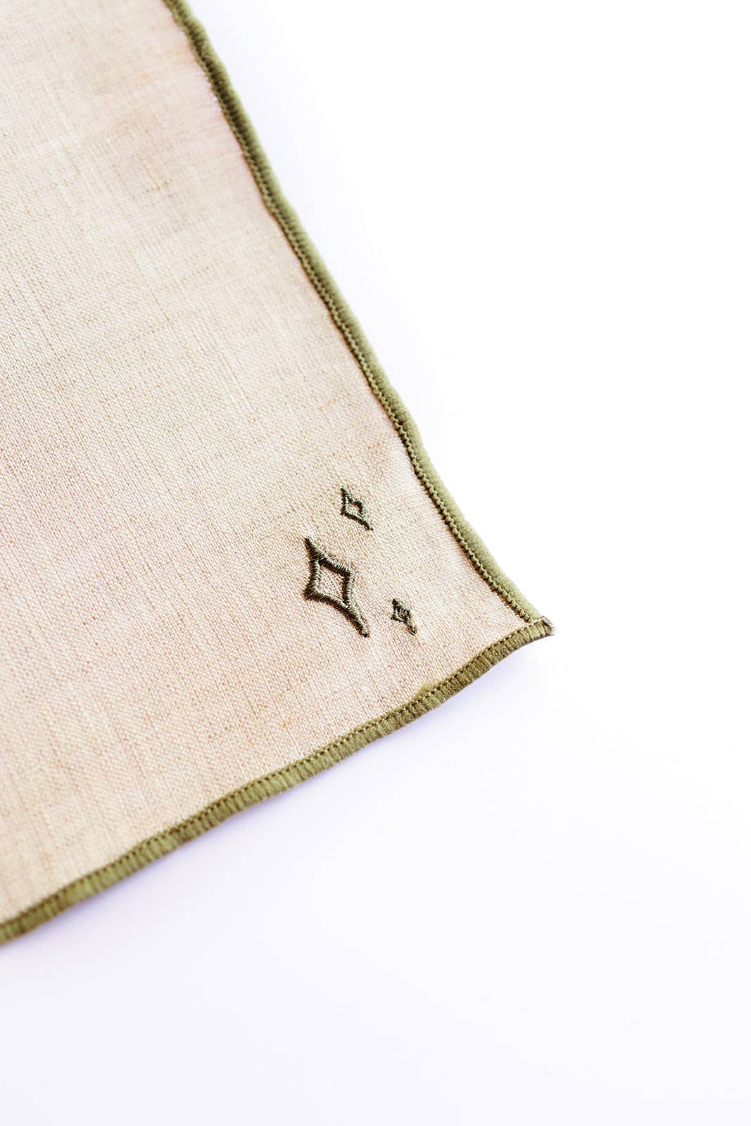 Linen Napkin - Dark Green Trim