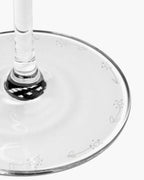 Midnight Flowers Etched Red Wine Glass