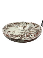 Ceramic Marbleized Large Salad Bowl - Brown