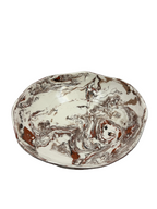 Ceramic Marbleized Large Salad Bowl - Brown
