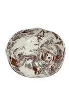 Ceramic Marbleized Large Salad Bowl - Brown