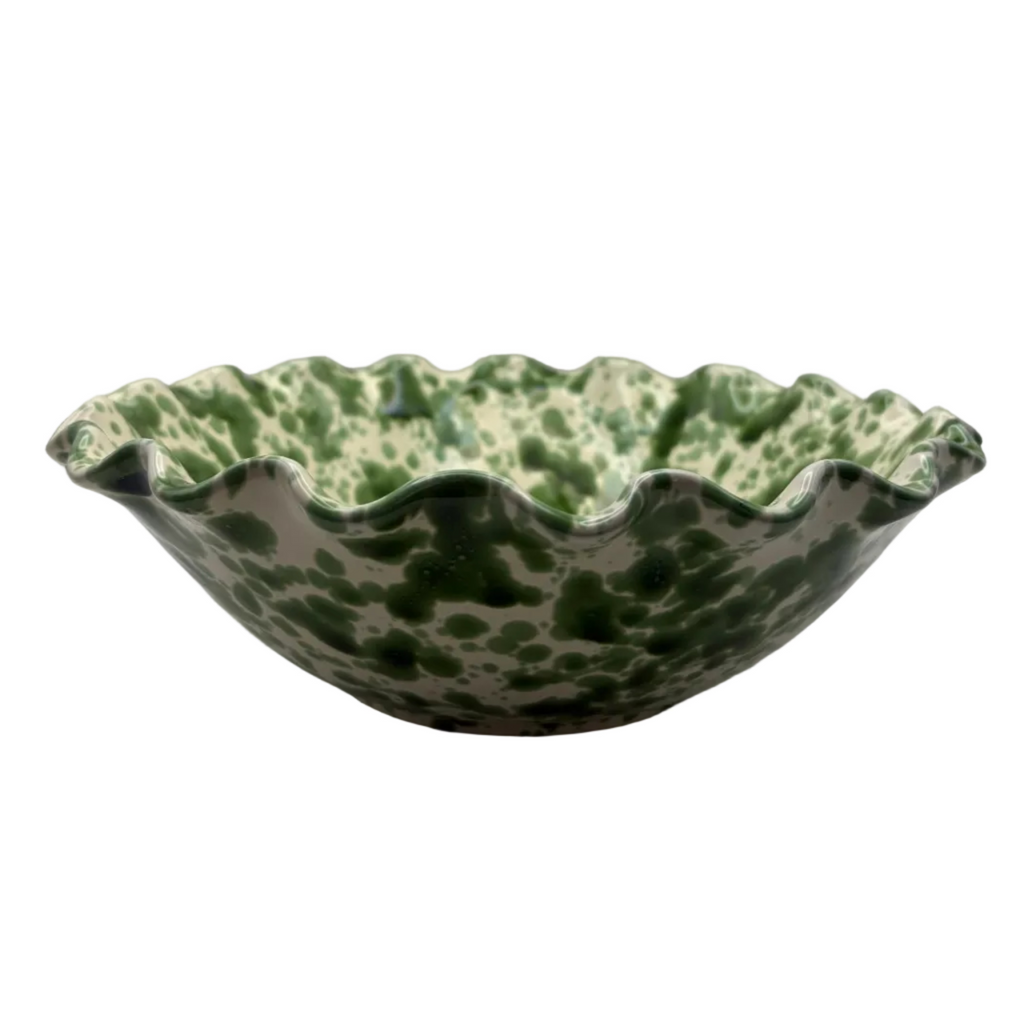 Splatter Wavy Bowl - Green