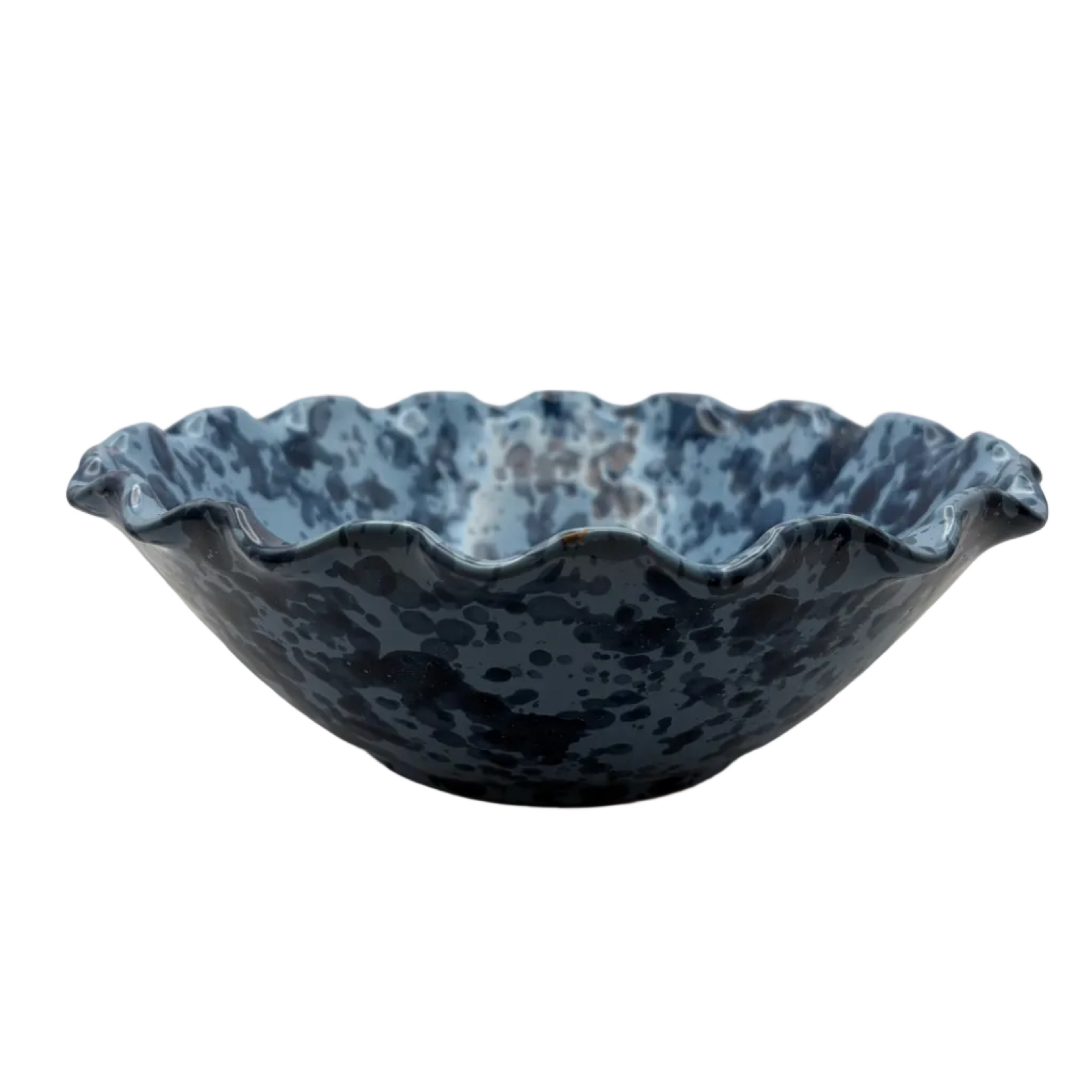 Splatter Wavy Bowl - Blue