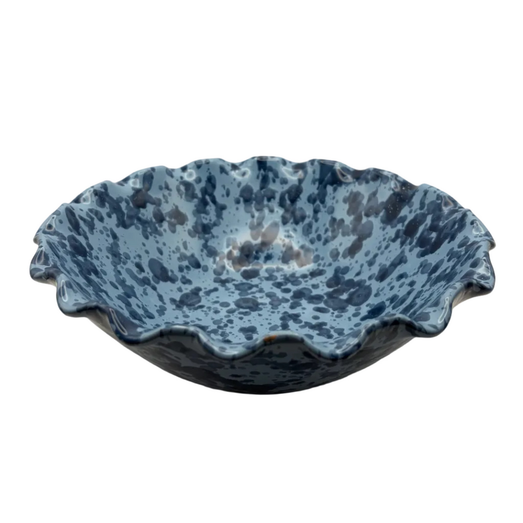 Splatter Wavy Bowl - Blue