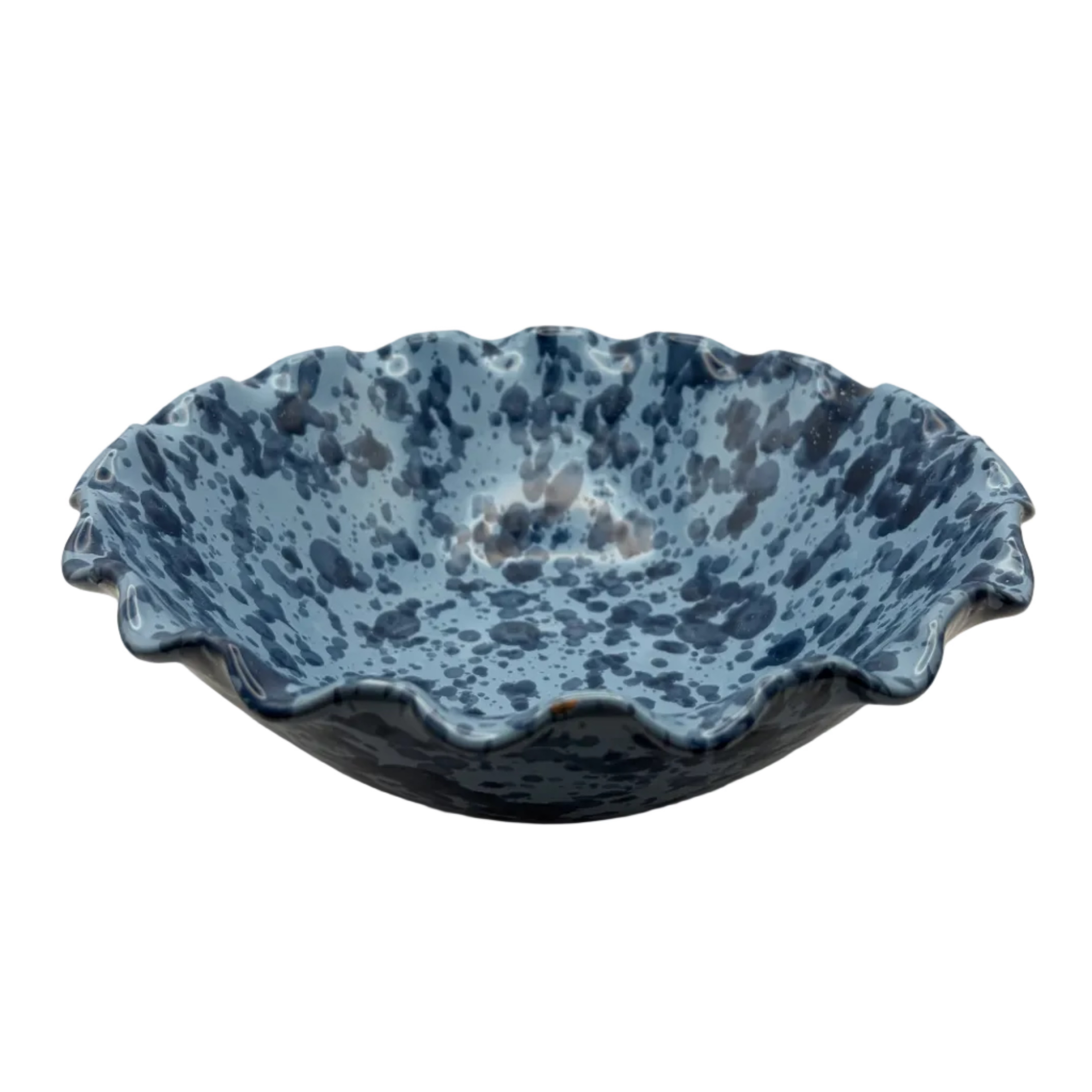 Splatter Wavy Bowl - Blue