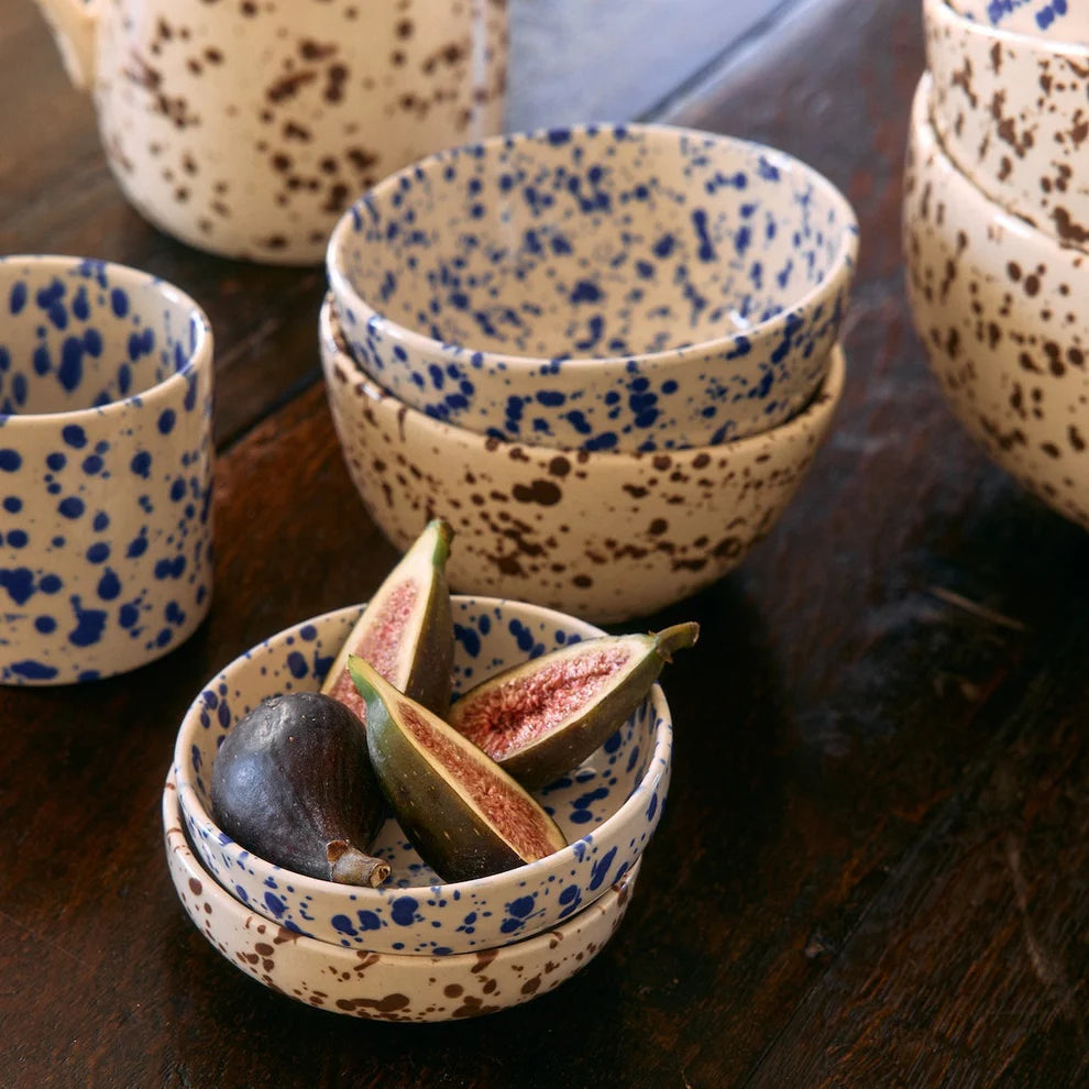 Splatterware Nut Bowls - Blue