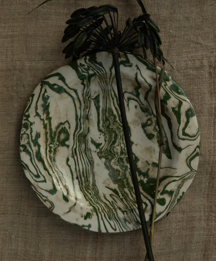 Green Marbleized Plates