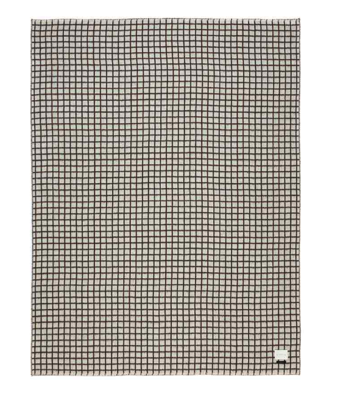 Floyd Zero Dye Blanket, Ivory/Coffee Microgrid