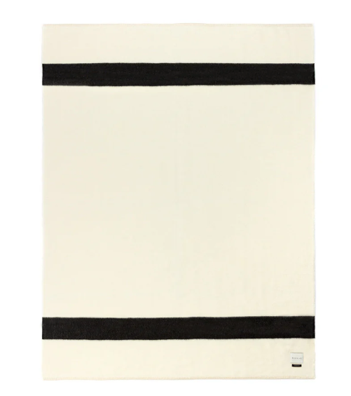 Mason Throw, Ivory with Black stripe