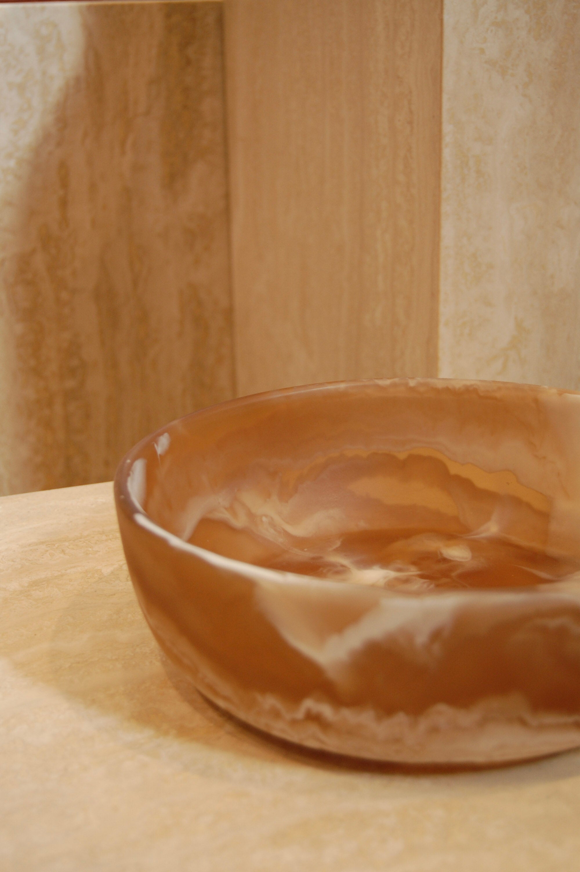 Brown Swirled Serving Bowl - Small