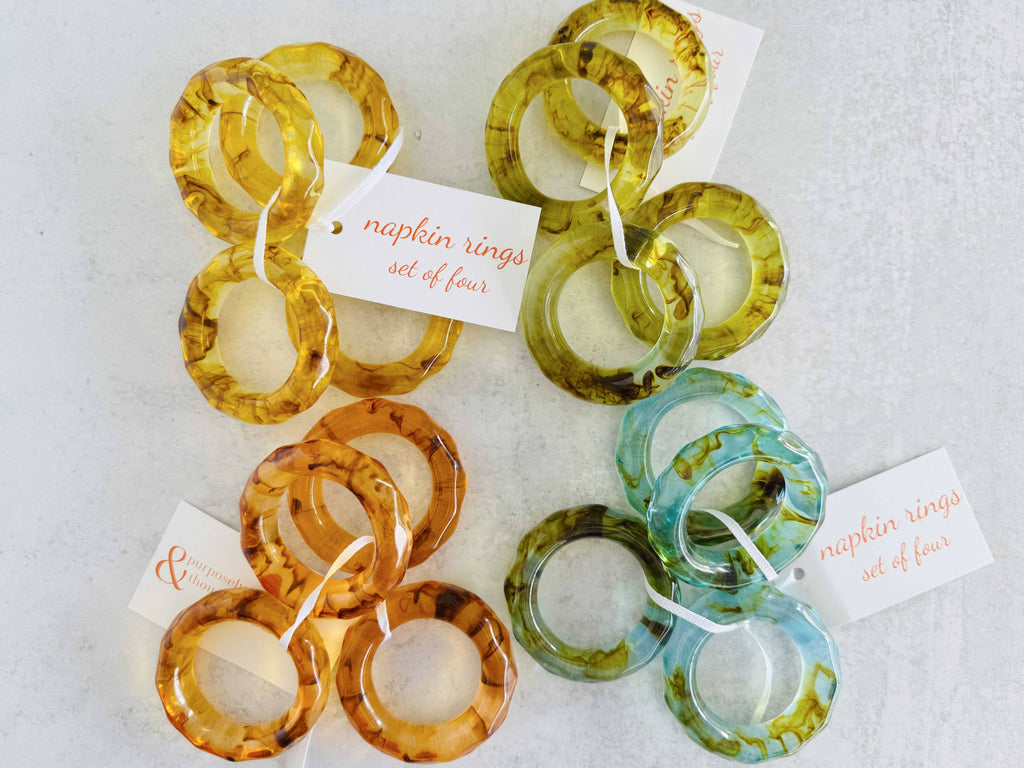 Element Napkin Rings: Amethyst