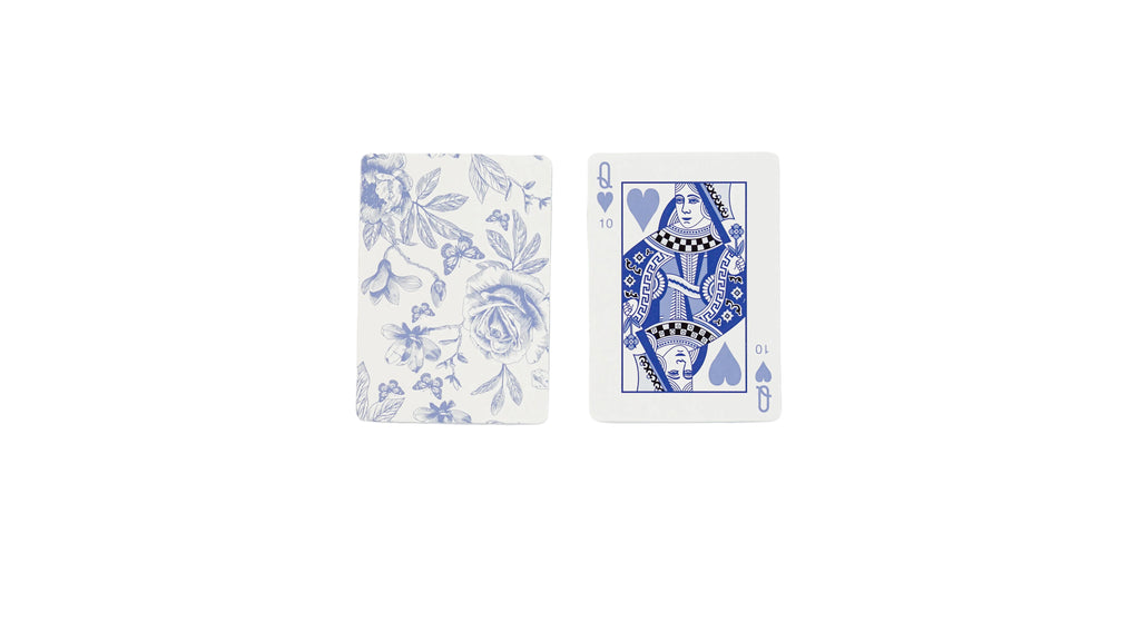 Blue Floral Canasta Card Set