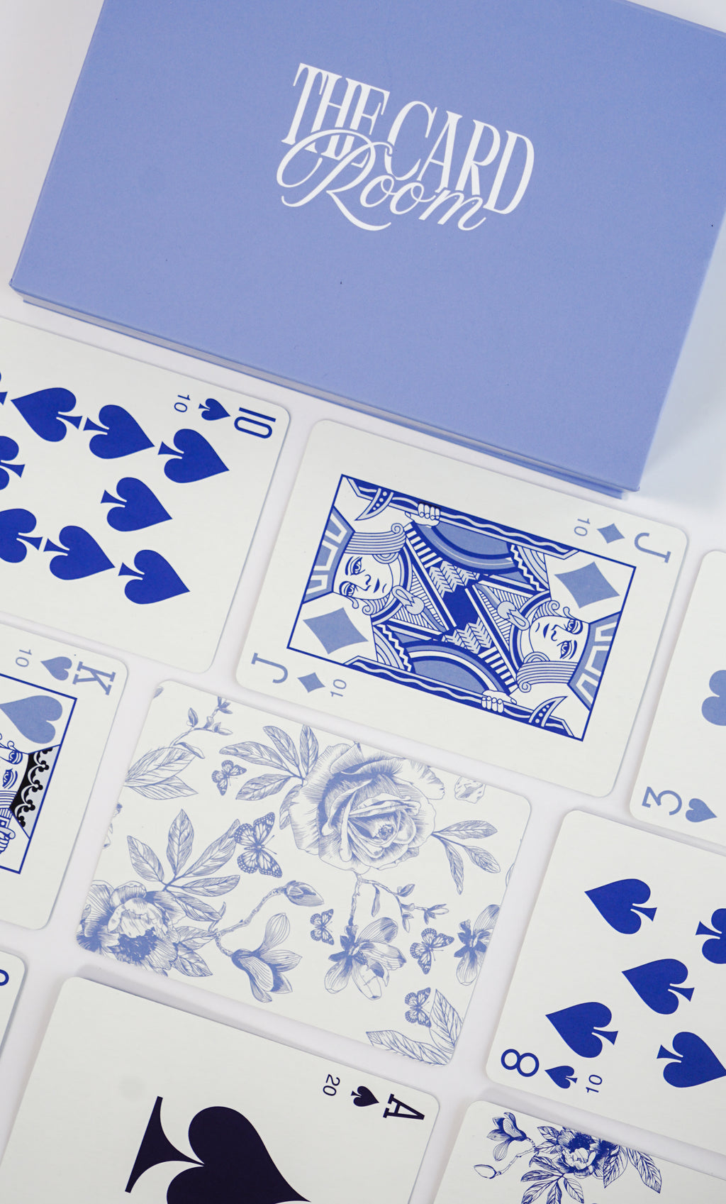 Blue Floral Canasta Card Set