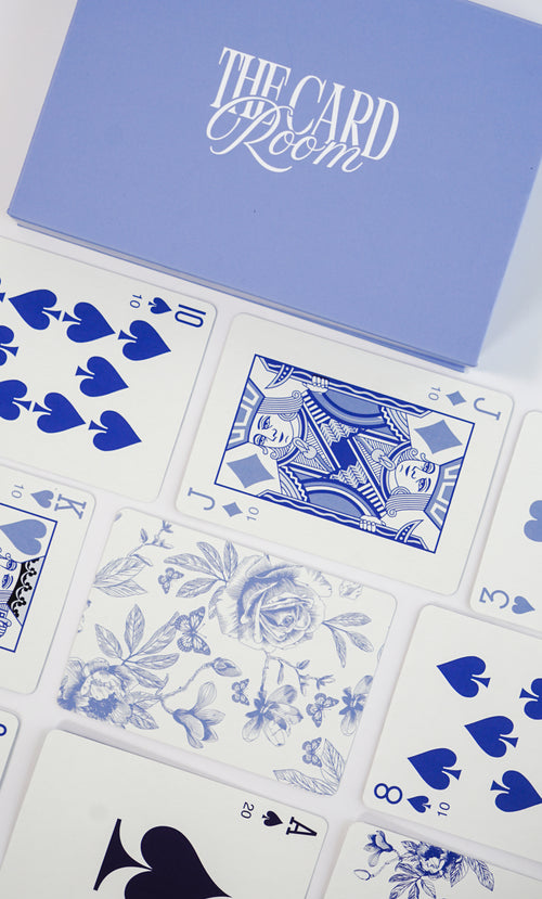 Blue Floral Canasta Card Set