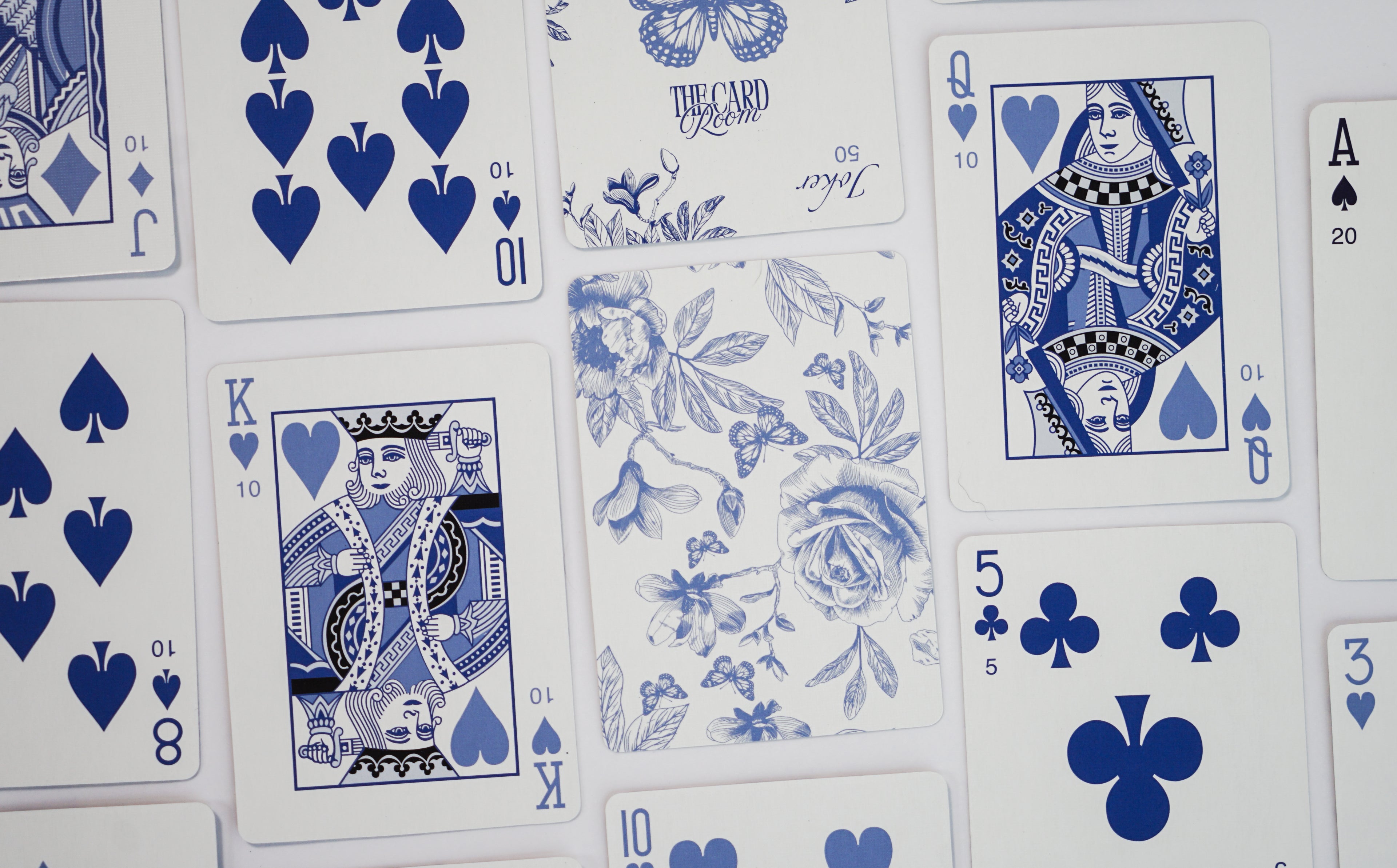 Blue Floral Canasta Card Set
