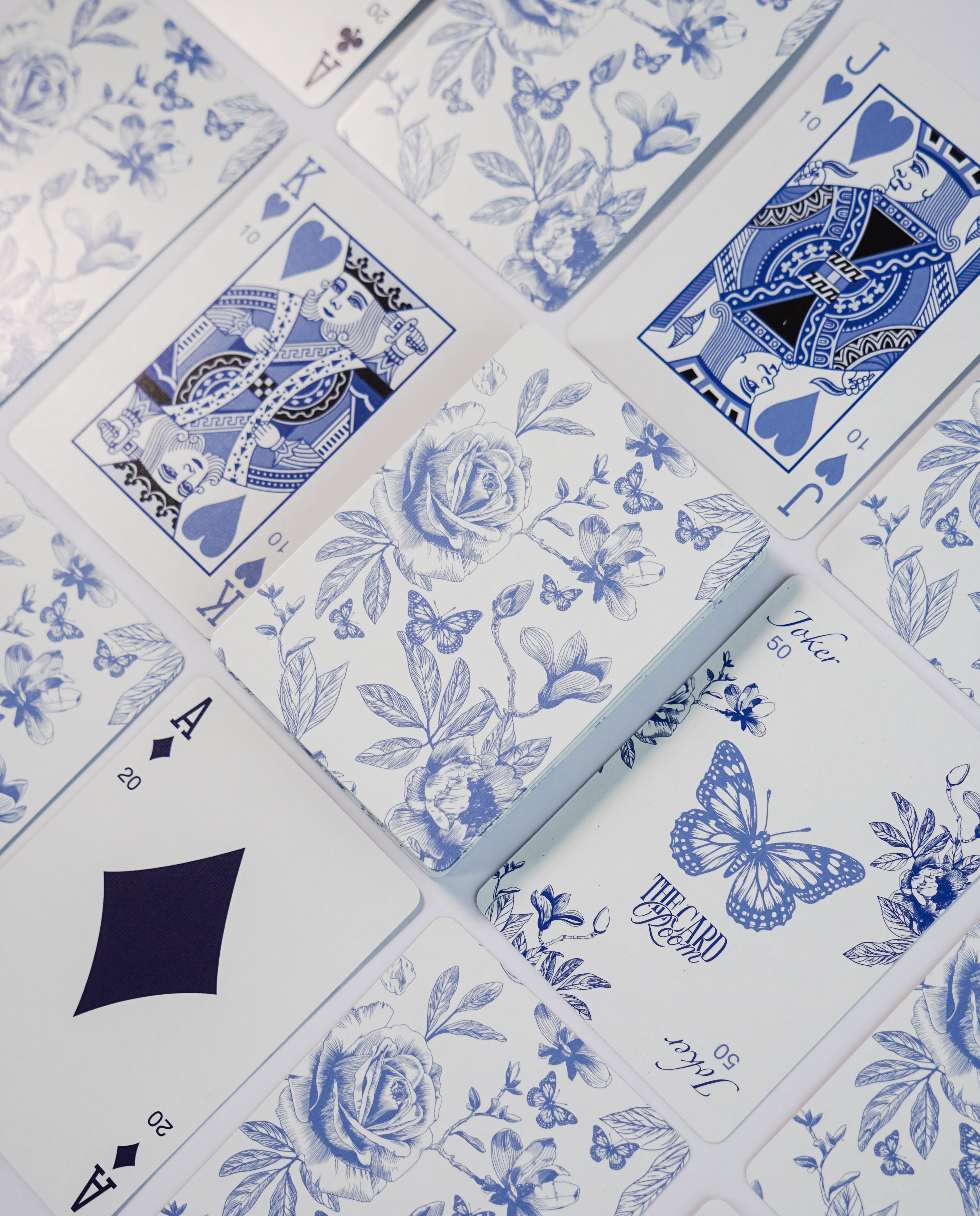 Blue Floral Canasta Card Set