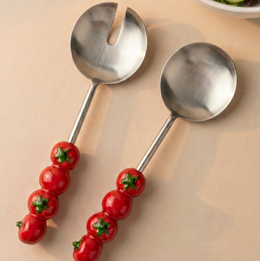 Tomato Handle Salad Servers