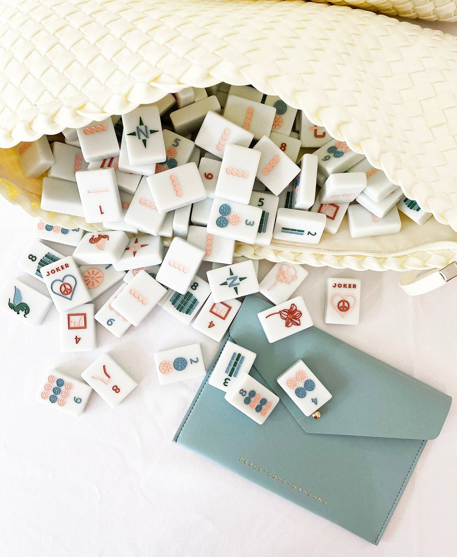 Mahjong Tiles - Desert Dreams Tiles - White