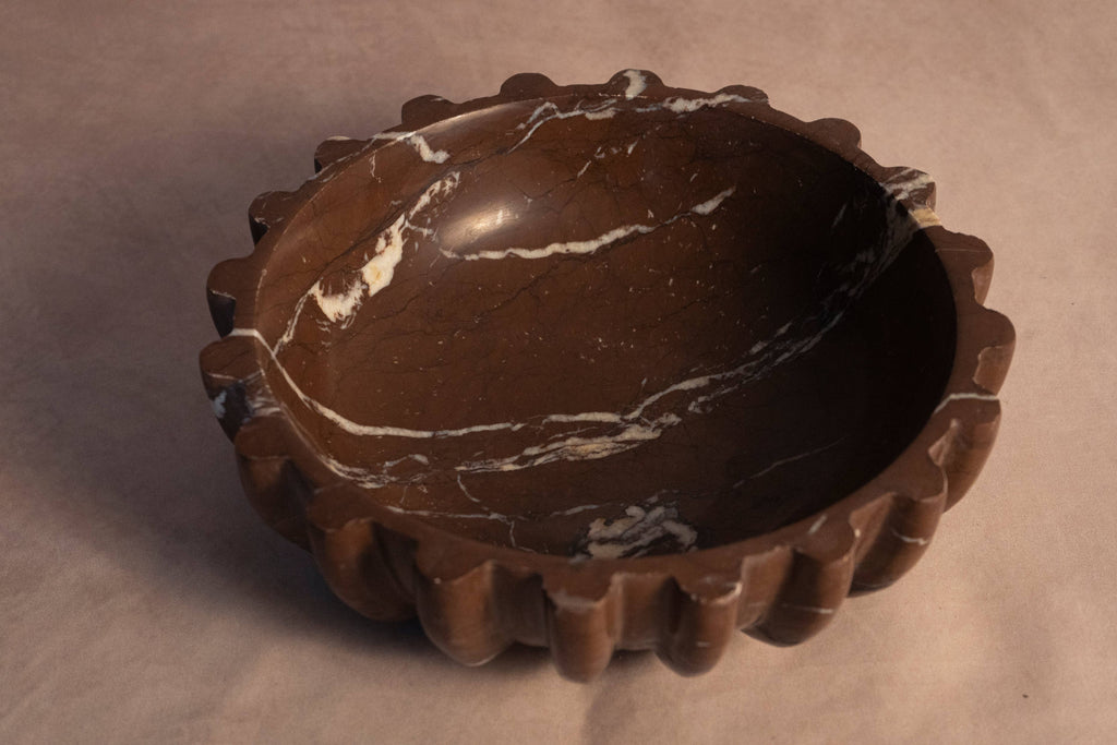 Signature Pleated Bowl - Chocolate Marble