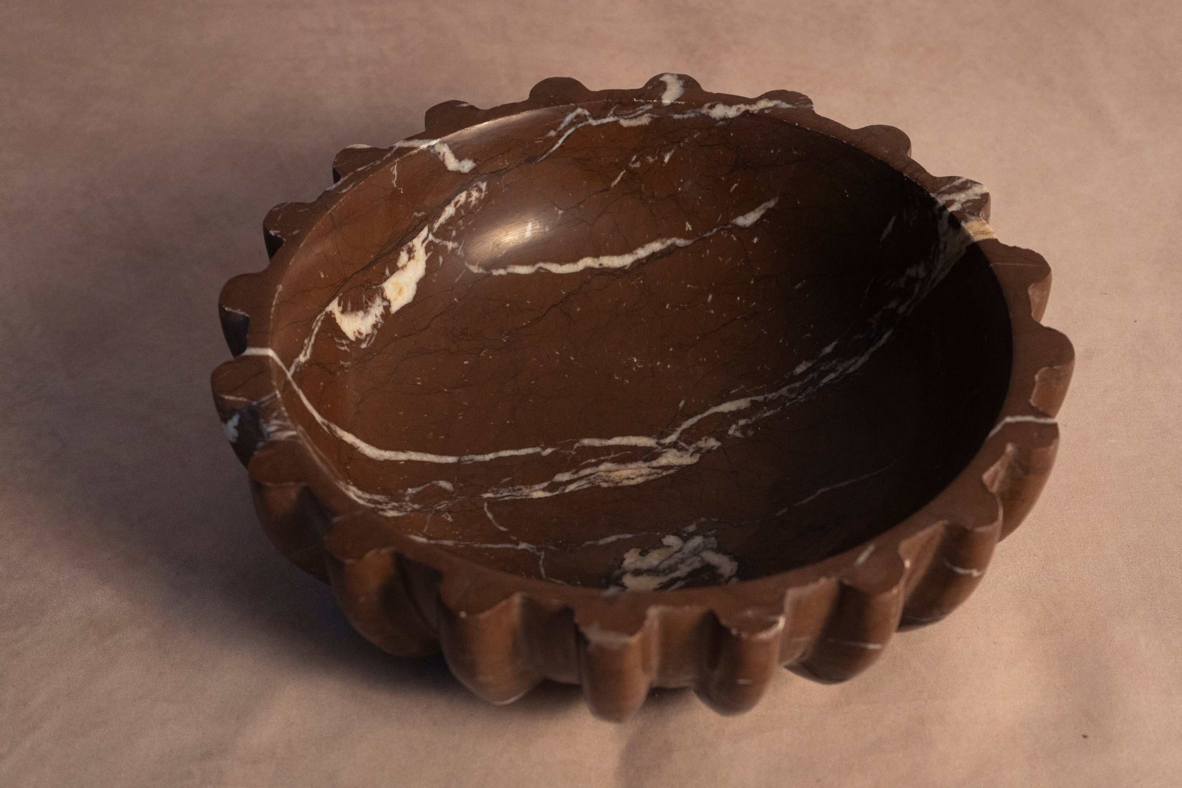 Signature Pleated Bowl - Chocolate Marble