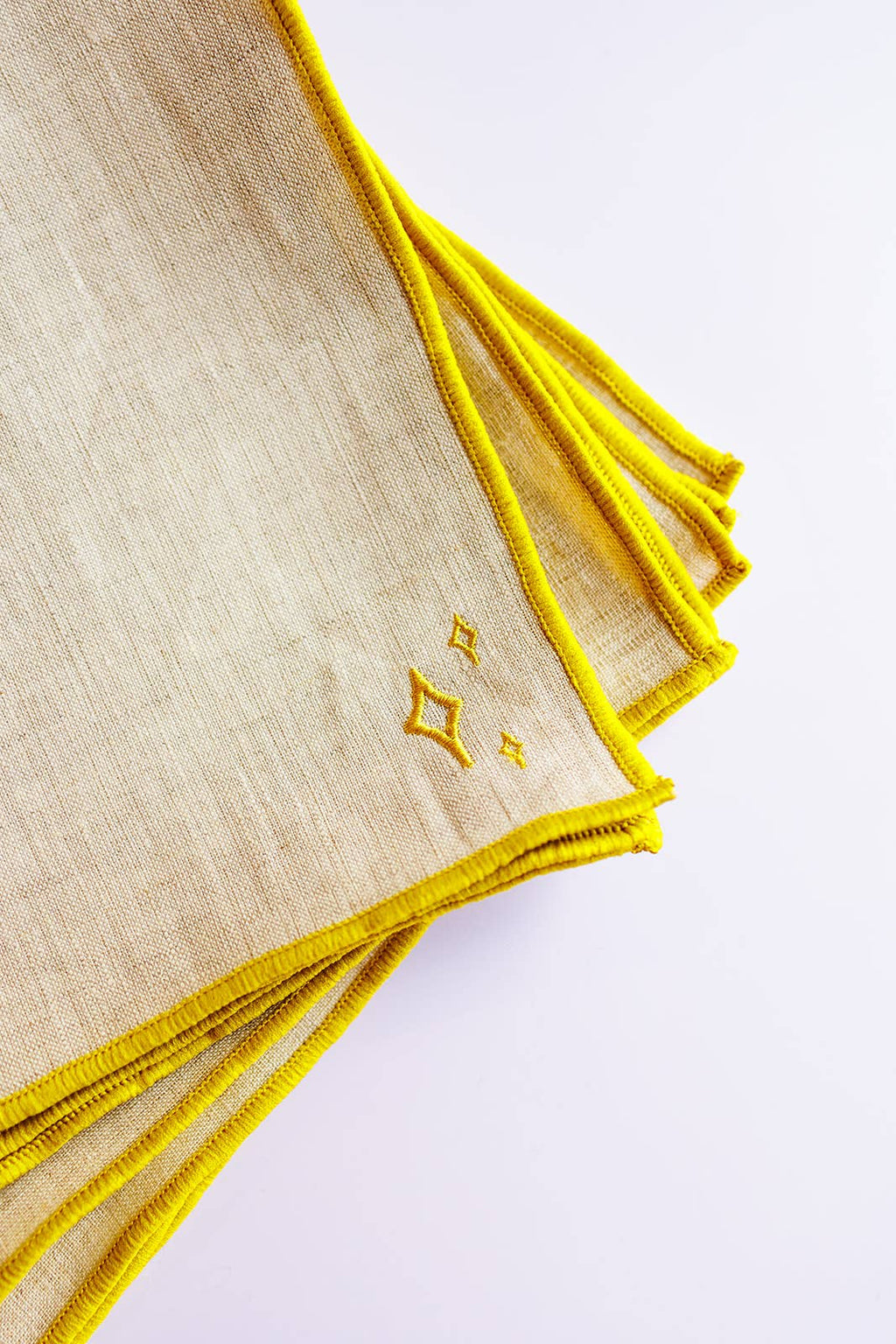 Linen Napkin - Yellow Trim