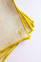 Linen Napkin - Yellow Trim