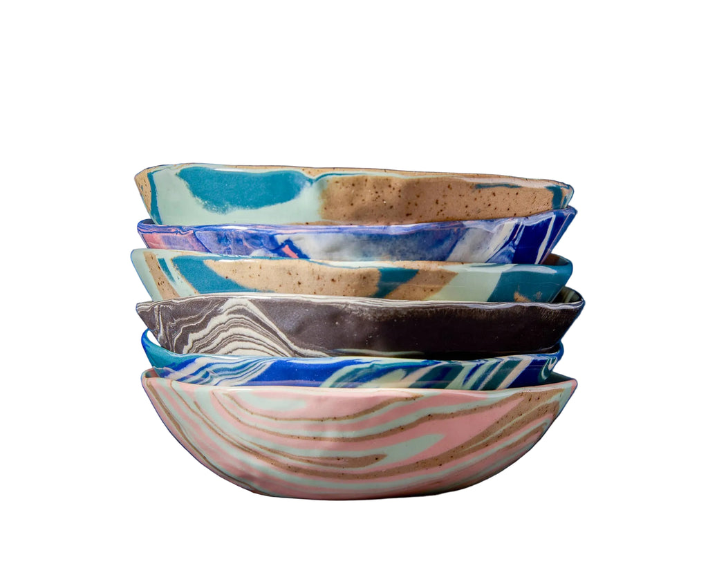 Desert Rose Marbled Bowls