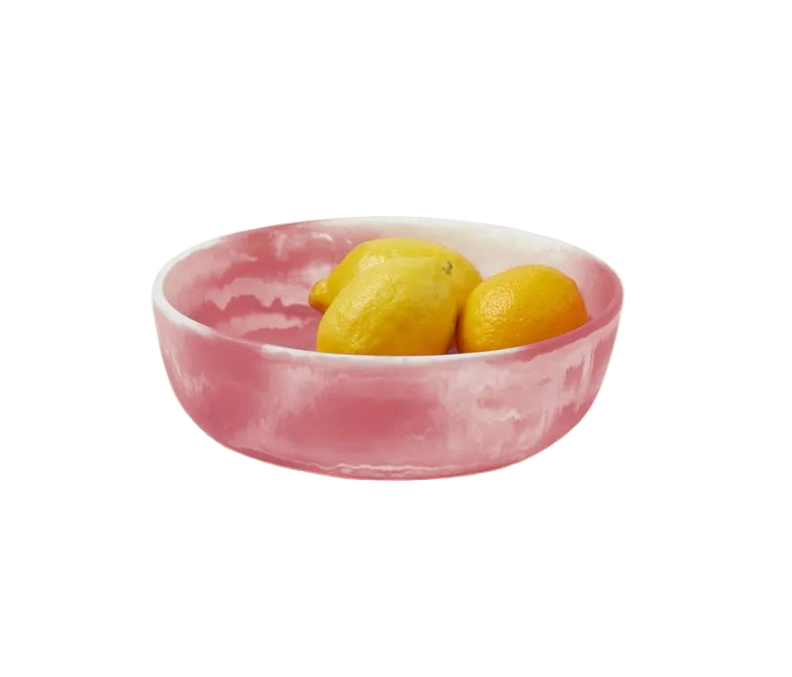 Pink Swirled Serving Bowl - Small